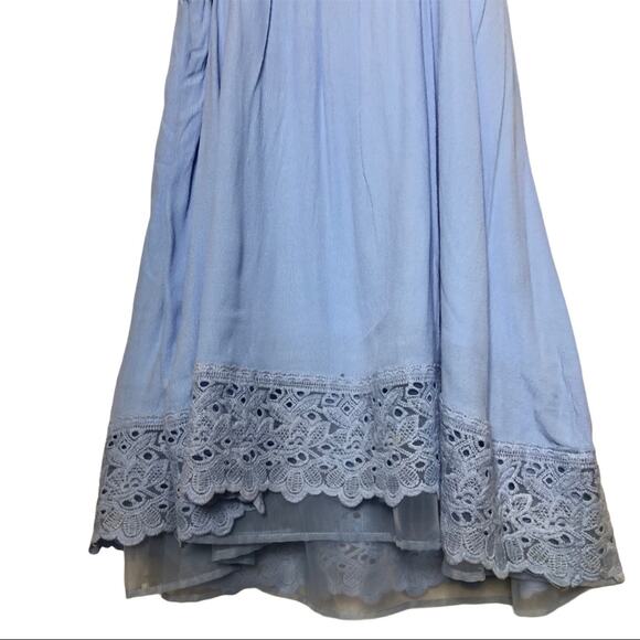 JOA Womens Dress Size M Blue Laces You'll Go Periwinkle Lace Mini Short Casual - Picture 9 of 12